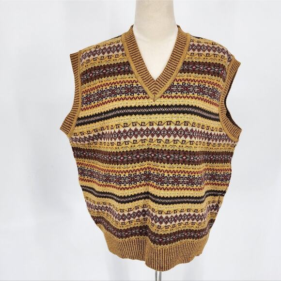 Kenzo Fair Isle Virgin Wool Multicolor Sweater Vest Size M - Picture 1 of 7